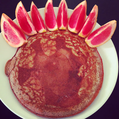 protein pancake, red grapefruit, breakfast