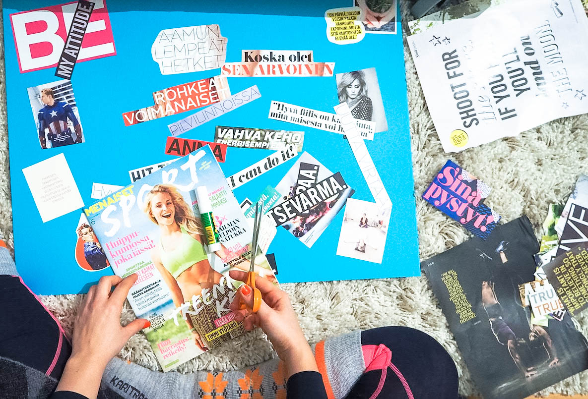 Mindmap, MeNaiset Sport, aarrekartta, motivaatiotaulu, unelmat, tavoitteet