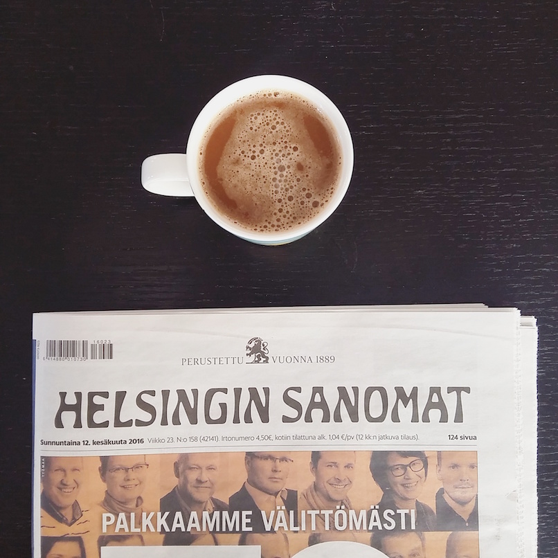 Helsingin Sanomat, Hesari, HS, aamukahvi, kahvikuppi, Janina Pohja, Fit Times